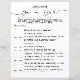 A GAME sheet of paper for a bridal shower.