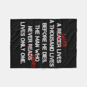 A Gamer Lives A Thousand Lives Funny Video Game フリースブランケット (正面(横))