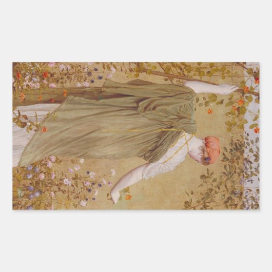 A Garden by Albert Joseph Mooreヴィンテージポートレート 長方形シール (正面)