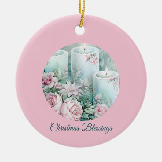 A Gentle Light – Pastel Christmas Card セラミックオーナメント (正面)