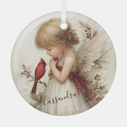 A Gentle Spirit in Holiday Stillness ガラスオーナメント (正面)