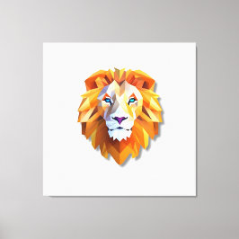 A GEOMETRIC LION Faux Canvas Print キャンバスプリント