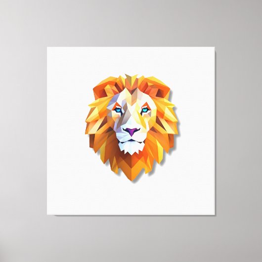 A GEOMETRIC LION Faux Canvas Print キャンバスプリント (正面)