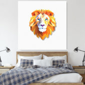 A GEOMETRIC LION Faux Canvas Print キャンバスプリント (インサイチュ (寝室))