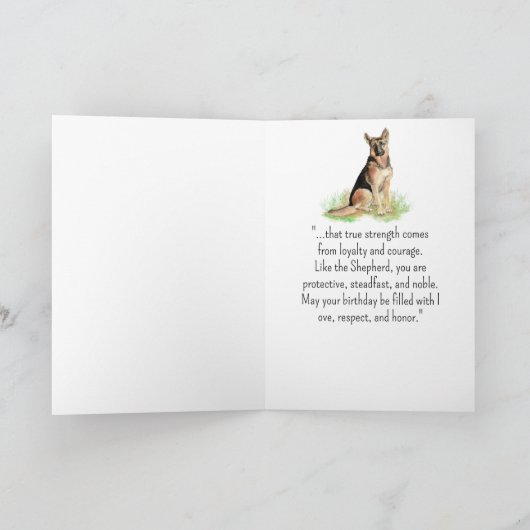 A German Shepherd Personality Birthday Fun Animal カード (内部)