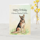 A German Shepherd Personality Birthday Fun Animal カード (黄色い花)
