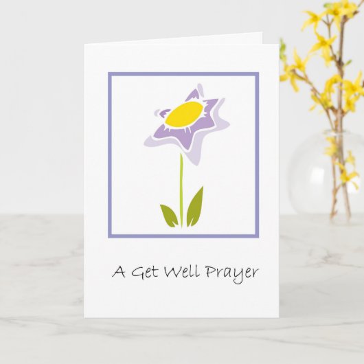 A Get Well祈りの言葉 カード (黄色い花)