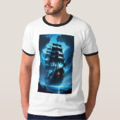 a ghost ship, a pirate ship, a foggy ship, the Fly Tシャツ (正面)