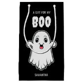 A Gift For My Booかわいい幽霊ハロウィン白黒 スモールペーパーバッグ (正面)