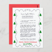 A Gingerbread Christmas Recipe Postcard ポストカード (正面/裏面)