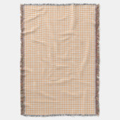 A gingham checkered blanket in shades of beige  スローブランケット (正面縦)