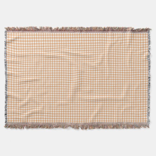 A gingham checkered blanket in shades of beige  スローブランケット (正面)