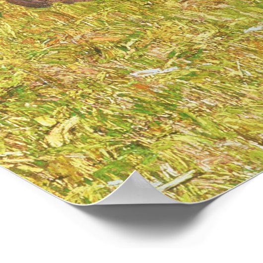 A Girl編み物1888 (キャンバス上の油) ポスター (角)