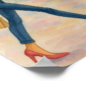 A girl and the Arc de Triomphe Scene Paris ポスター (角)