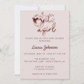 A Girl Baby Showerの写真カスタムバラ 招待状 (正面)