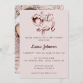 A Girl Baby Showerの写真カスタムバラ 招待状 (正面/裏面)