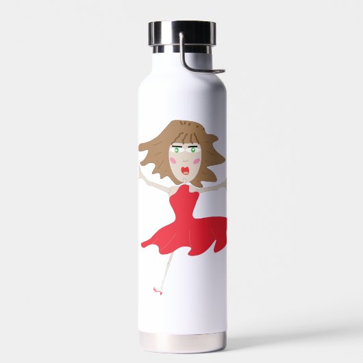 a girl in a red dress bottle ウォーターボトル (左面)