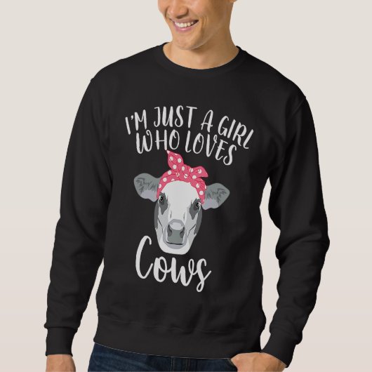 A Girl Loves Cows Cow for Women スウェットシャツ (正面)
