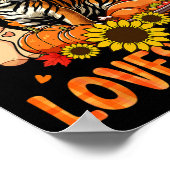 A Girl Loves Fall Thanksgiving Signs Tiger Bow Tie ポスター (角)