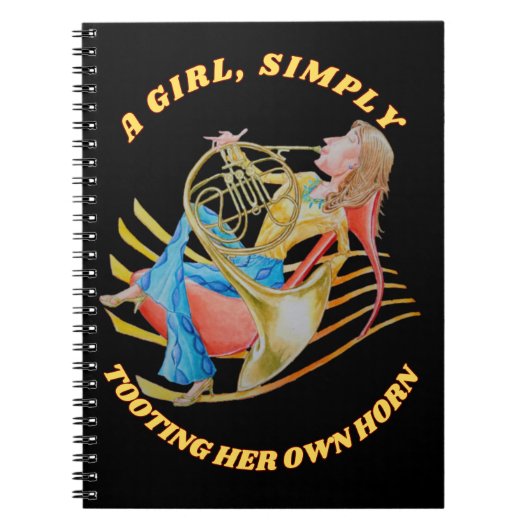 A GIRL SIMPLY TOOTING HER HORN NOTEBOOK  ノートブック (正面)