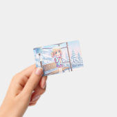 A Girl Waiting for a Bus in the Snow バッジ (手持ち)