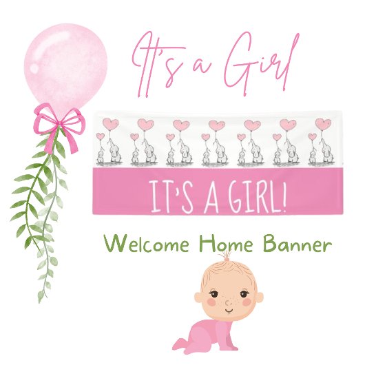 A Girl Welcome Home Banner 横断幕