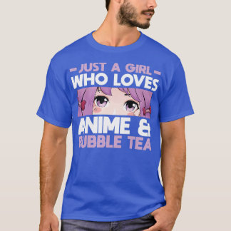 A Girl who loves Anime & Bubble Tea Anime Girl Pre Tシャツ