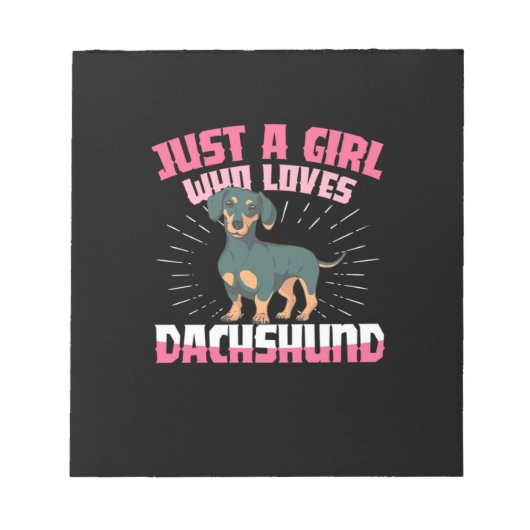 A Girl Who Loves Dachshund ノートパッド (正面)