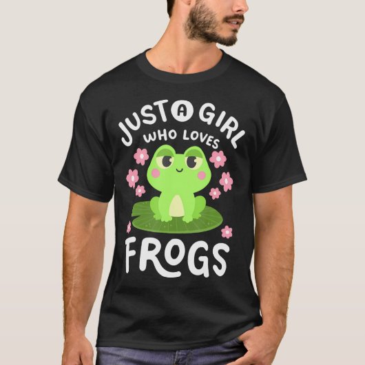 A Girl Who Loves Frogs Kawaii Frog Lovers Women Gi Tシャツ (正面)