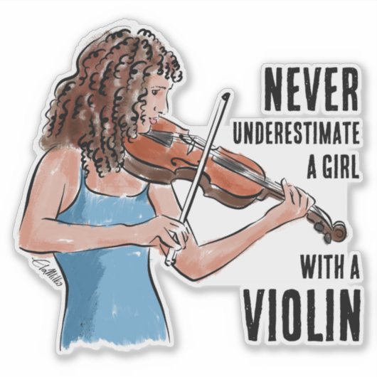 A Girl with a Violin Sticker シール (正面)