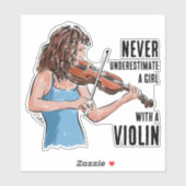 A Girl with a Violin Sticker シール (シート)