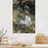 A Girl with Flower on the Grass (1878)  ポスター (キッチン)
