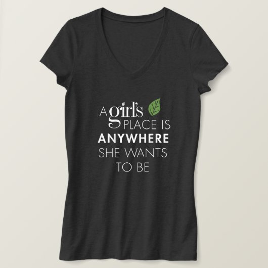 A Girl's Place Dark Heather Gray Tシャツ (デザイン正面)