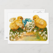 A Glad Eastertideかわいいヴィンテージイースター シーズンポストカード (正面/裏面)