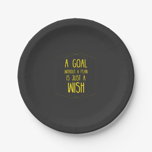 A goal without a plan inspirational quote ペーパープレート (正面)