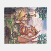 "A Golden Afternoon" Medium Fleece Blanket フリースブランケット (正面(横))