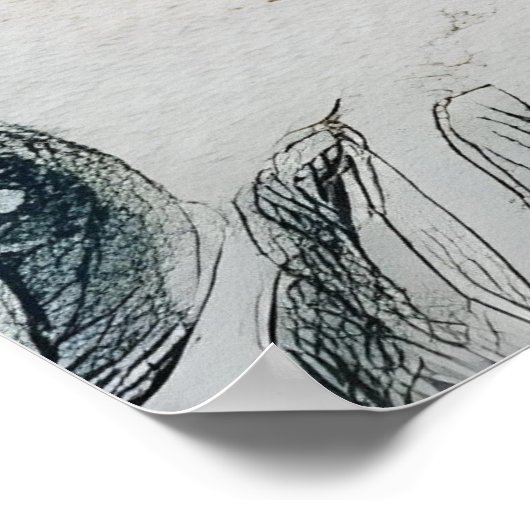 A golden feather or a fancy fountain pen. ポスター (角)