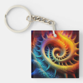 A Golden Spiked mandelbrot Set Fractal キーホルダー