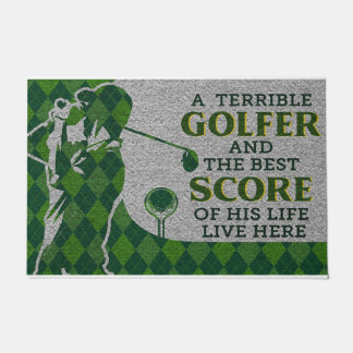 A Golfer and The Best Score of His Life ドアマット