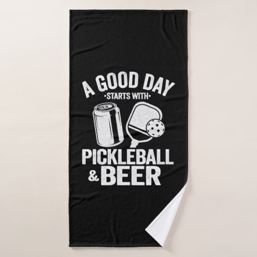 A Good DayはPickleball & Coffeeから始まるおもしろい バスタオル (バスタオル)