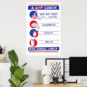 A Good Lunch 食べ Well 1941 WPA ポスター (ホームオフィス)