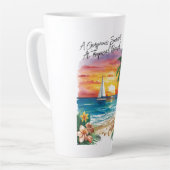 A Gorgeous Sunset At Tropical Beach, Vacation, カフェラテマグ (左アングル)