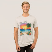 A Gorgeous Sunset At Tropical Beach, Vacation トライブレンドＴシャツ (正面全面)