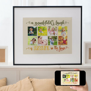 A Grandchilds笑い引用文8 Photo Collage Almond ポスター