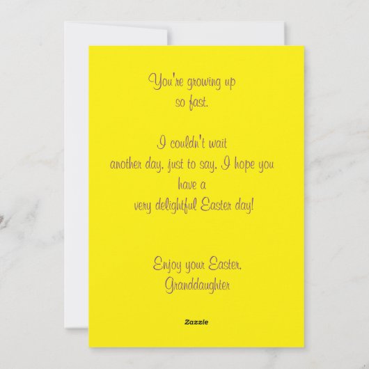 A GRANDDAUGHTER'S PERSONALIZED EASTER CARD  シーズンカード (裏面)