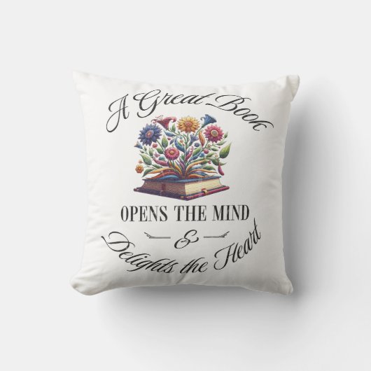 A Great Book Delights Floral  クッション (正面)