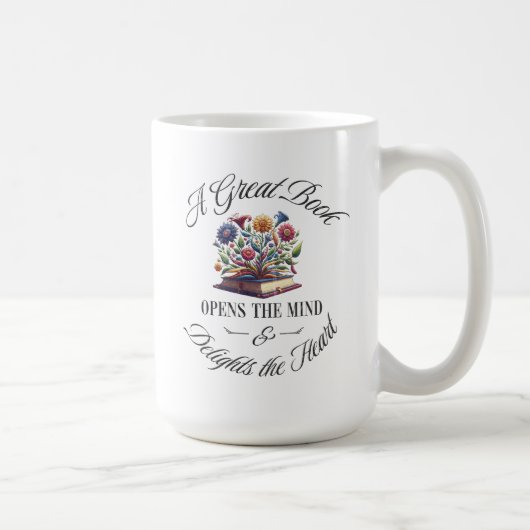 A Great Book Delights Floral  コーヒーマグカップ (右)