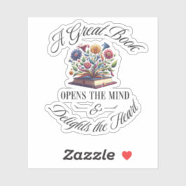 A Great Book Delights Floral  シール