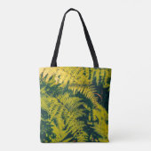 A green fern plants background with shadows. abstr トートバッグ (裏面)