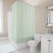 A green plaid shower curtain shown both flat シャワーカーテン (インサイチュ)